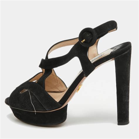 Prada Suede Platform Slingback Sandals 